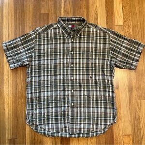 Tommy Hilfiger Plaid Short Sleeve Button Up
